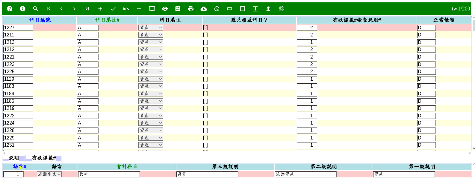 PostERP的會計科目編號只需一段